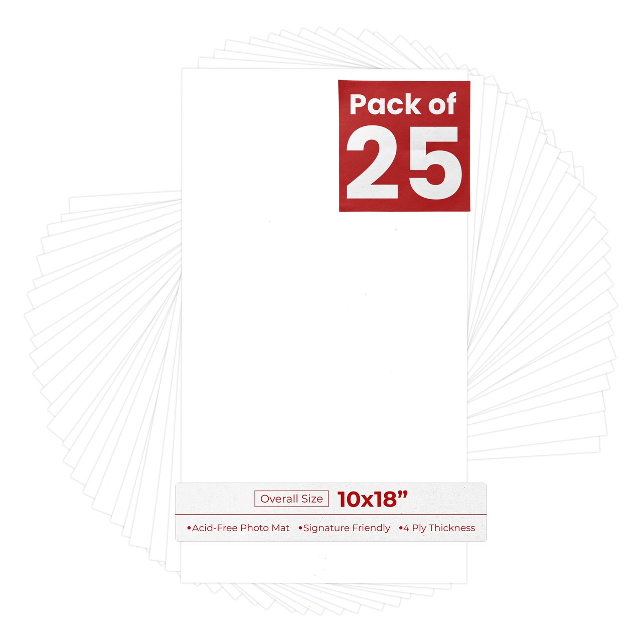 Textured White 10x18 Uncut Mat Board - Blank Sheets, No Opening